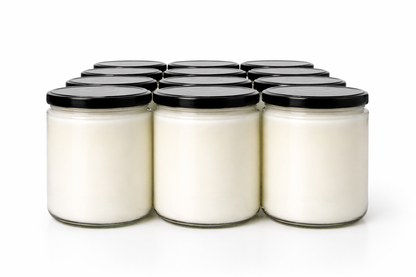 16 oz Bulk Candles- 12 Pack  Clear Jar with Black Lid