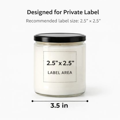16 oz Bulk Candles- 12 Pack  Clear Jar with Black Lid
