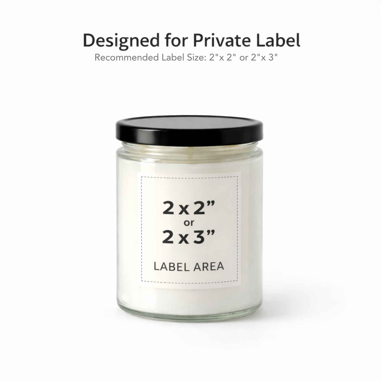 9 oz Bulk Candles- 12 Pack Clear Jar with Black Lid